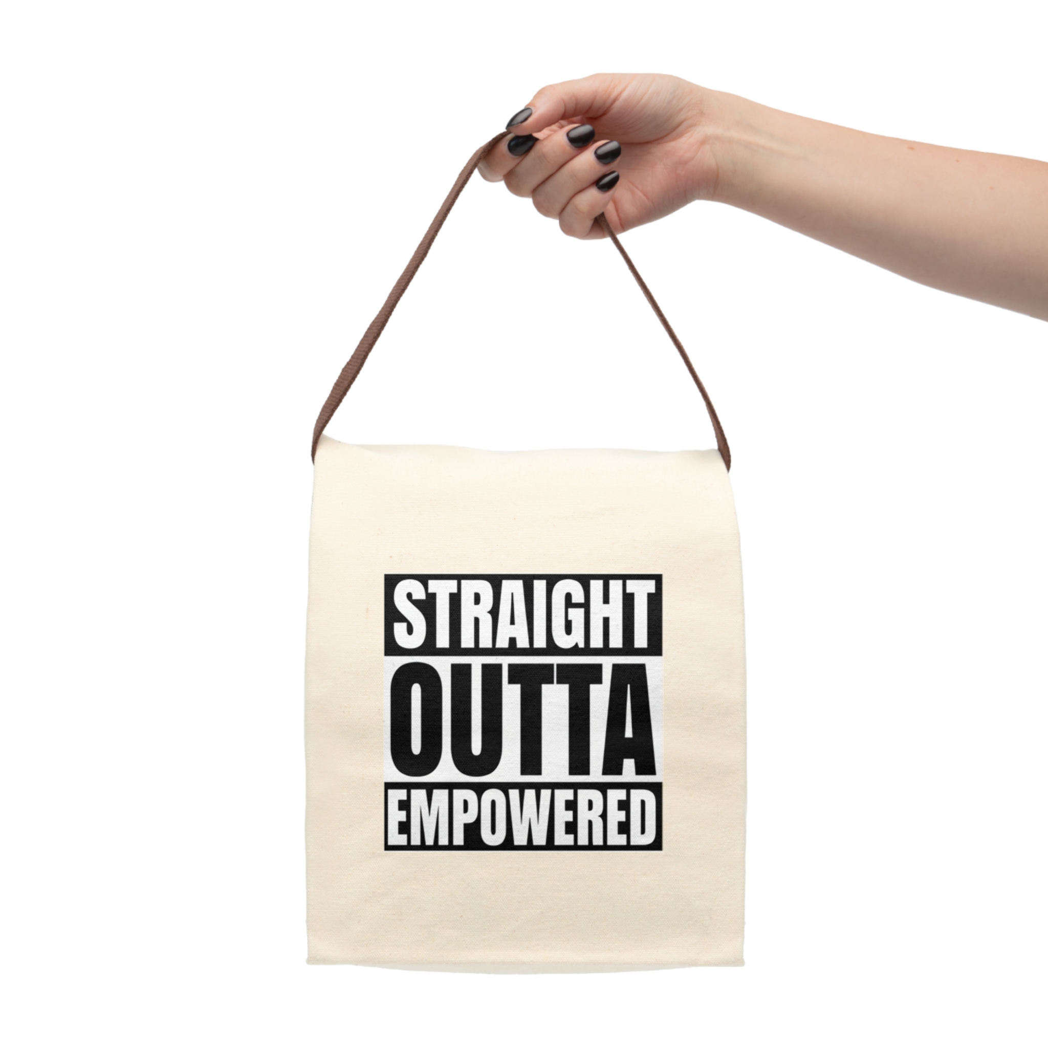 Canvas Lunch Bag - "Straight Outta Empowered" Durable Insulated Tote - Image 4