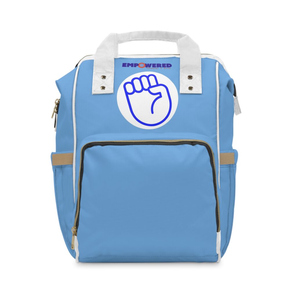 Copy of Orange Multifunctional Diaper Backpack with Bold Fist Patch — Spacious Baby Travel Bag